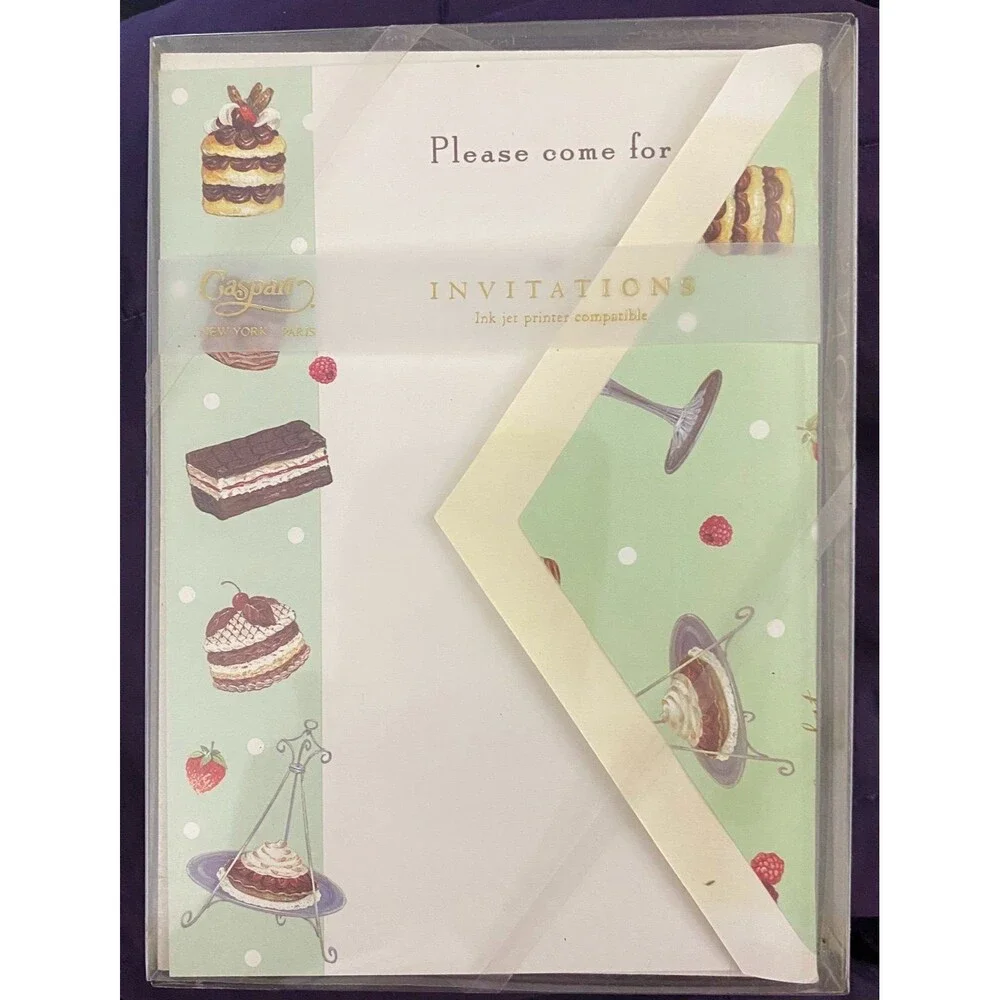 Invitations & Envelopes 2) boxes of 8 Chocolat Design Chocolate Party Cakes